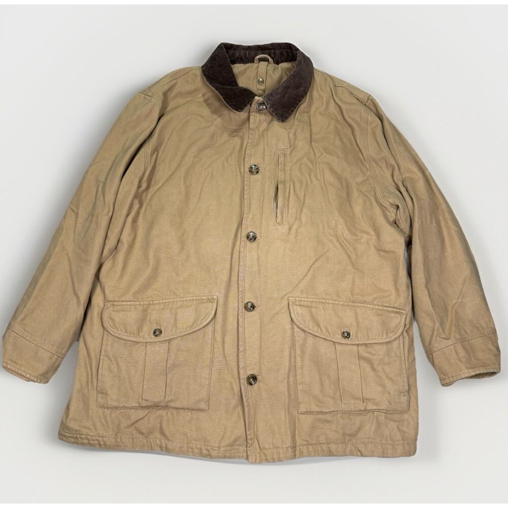 VTG Eddie Bauer Chore Barn Jacket Size XXL 2XL Oversized Corduroy Collar Lined